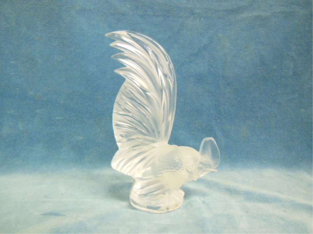 Lalique Crystal Coq Nain Rooster Paperweight (1 of 3)