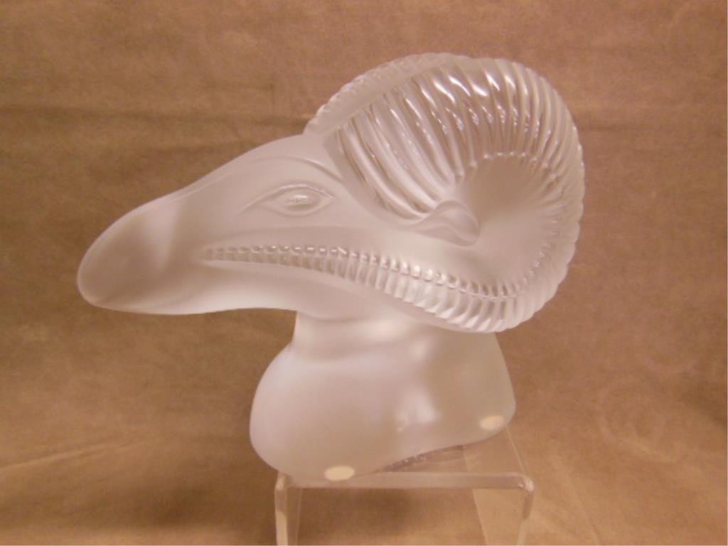 Lalique Crystal Amon Ram's Head Figure (1 of 3)