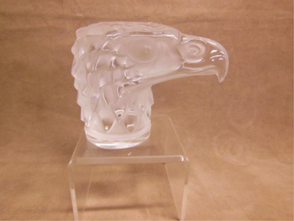 Lalique Crystal Eagle Head Paperweight (1 of 4)