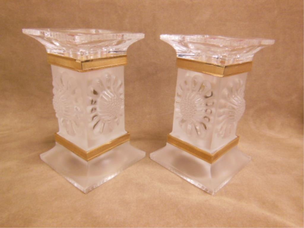 Lalique Crystal Paquerettes Candlesticks (1 of 4)