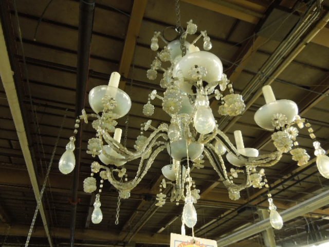 Opalescent Glass Chandelier (1 of 3)
