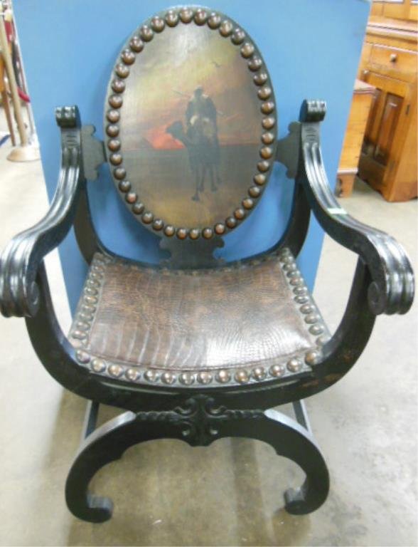 Egyptian Motif Arm Chair (1 of 8)