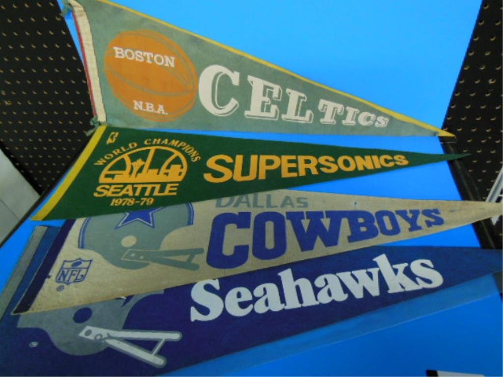 Vintage Basketball & Football Pennants (1 of 5)