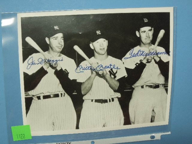 Signed Dimaggio, Mantle & Williams group photo (1 of 5)