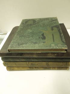 5 19th c. volumes illustrated by Dore': (5) 19th c. volumes illustrated by M. Gustave Dore' all heavy books including; Dante's Inferno, Jordan Marsh and Company (1887 new edition), gold accented tan illustrated cover, (2) Milton's Paradise