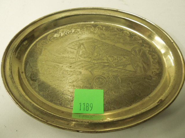 Antique Aeronautical Themed Brass Tray (1 of 2)