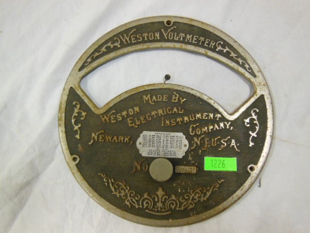 19th c. Vintage Weston Voltmeter dial cover plate (1 of 8)