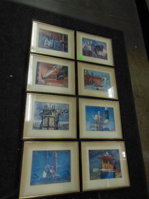8 Surrealist Industrial theme Lithographs (1 of 5)
