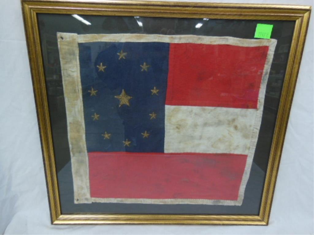 Framed Civil War 1st National Confederate flag (1 of 6)
