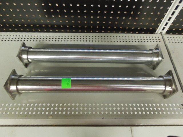 2 Masonic Lodge Scroll tubes: 2 Masonic Lodge Scroll tubes, silvered metal, column form with square end caps, 19" and 18 1/2"Condition; no issues noted