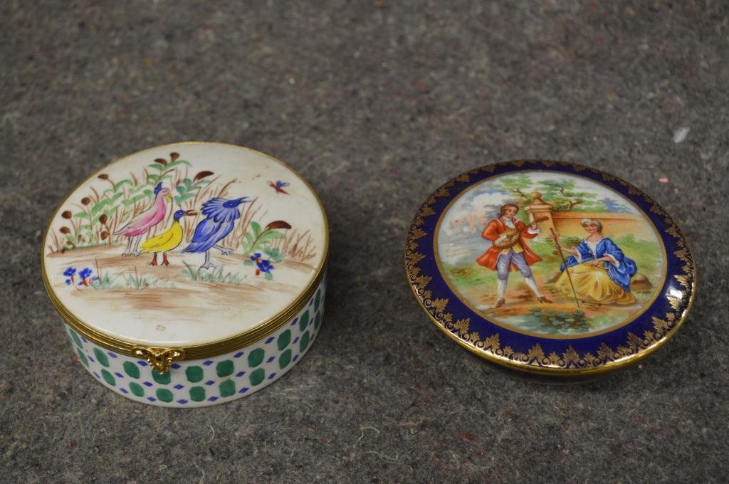 2 Limoges & other porcelain trinket boxes (1 of 4)