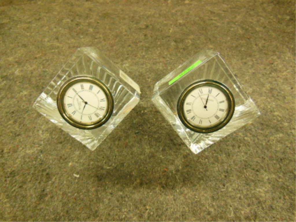 2 Waterford crystal desk clocks, cube form (1 of 5)