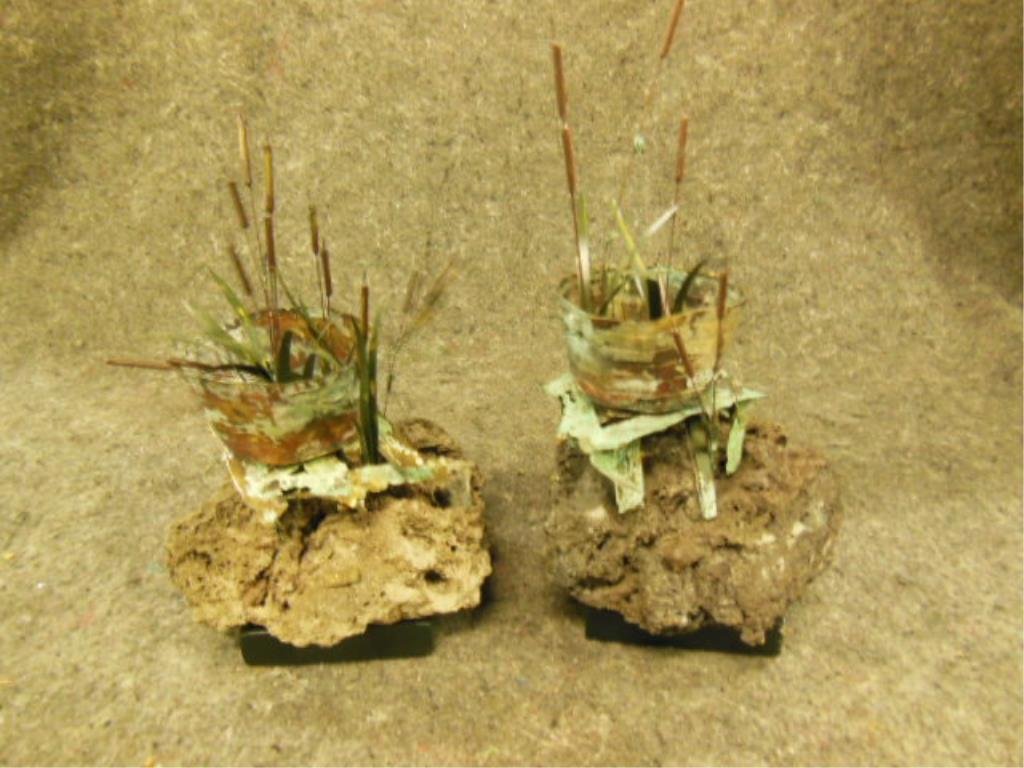 2 Hanzelka Lava and Copper Sculptures, (1) trolley (1 of 3)