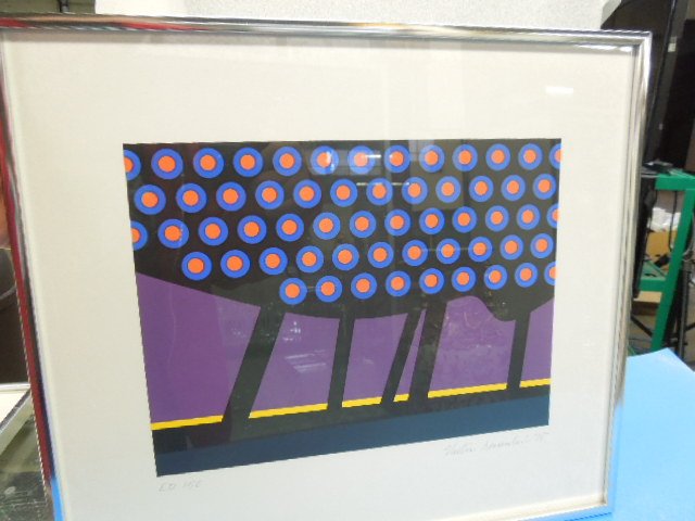 Framed Lithograph Victor Hunnlins ?, pencil signed (1 of 4)