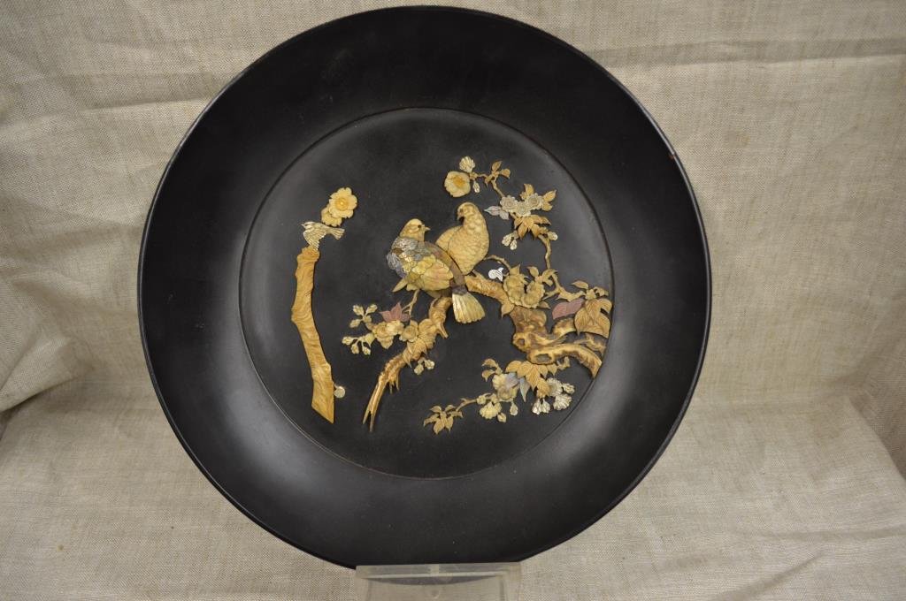 Antique Japanese Lacquer Ware Charger (1 of 9)