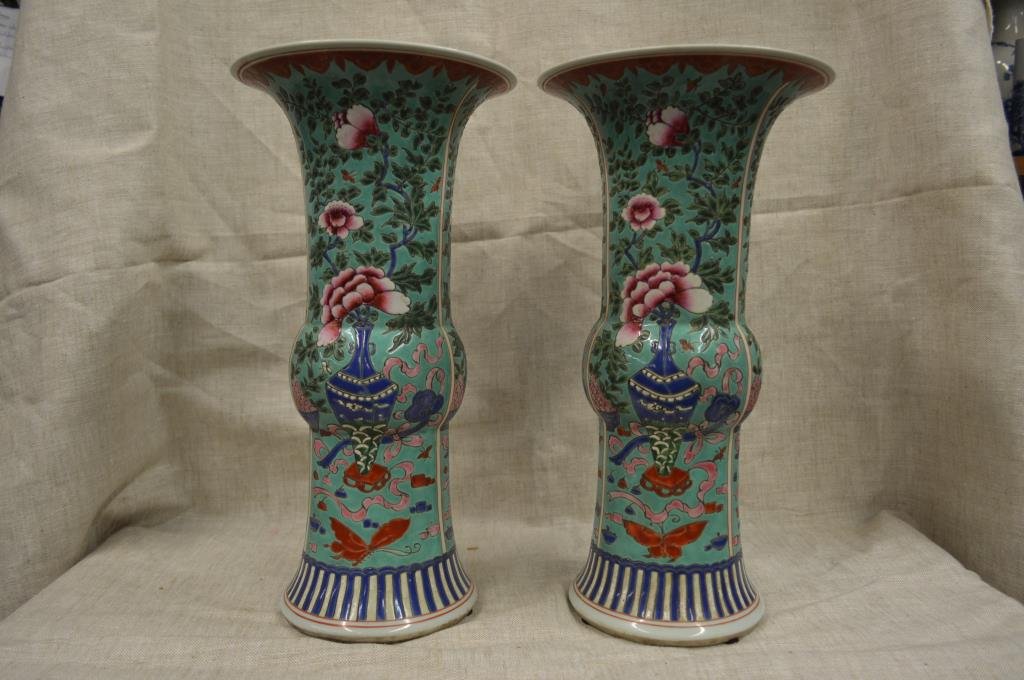 Chinese Famille Verte Porcelain Vases (1 of 7)