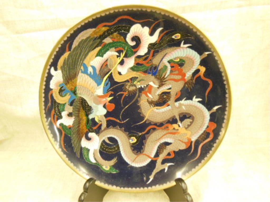 Antique Japanese Cloisonne Charger (1 of 3)