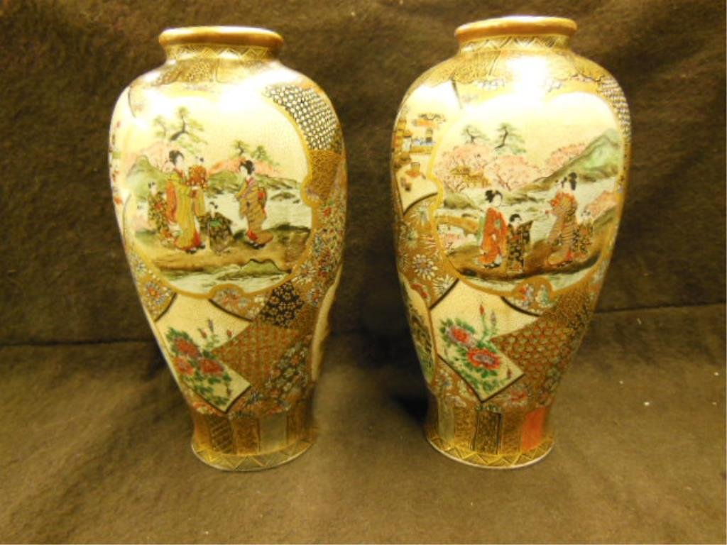 Antique Japanese Satsuma Vases (1 of 6)