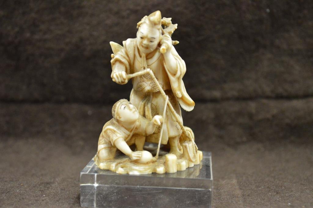 19th C. Signed Japanese Ivory Okimono (1 of 6)