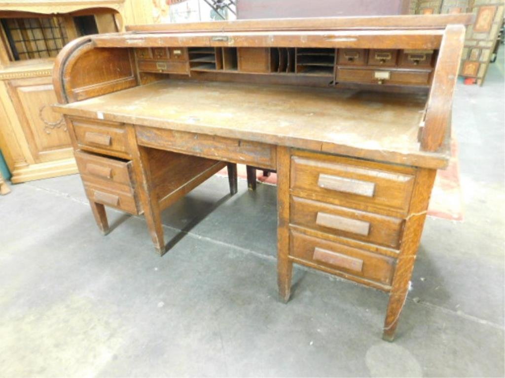 Oak Roll Top Desk (1 of 5)