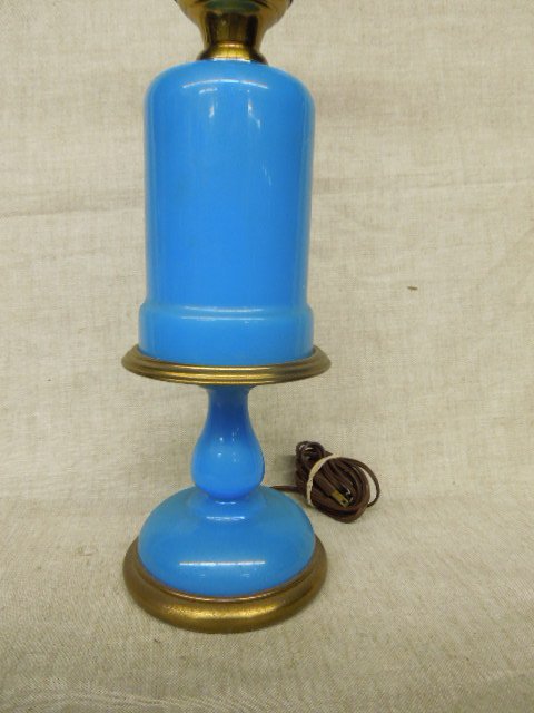 French Blue Opaline Glass Table lamp (1 of 3)