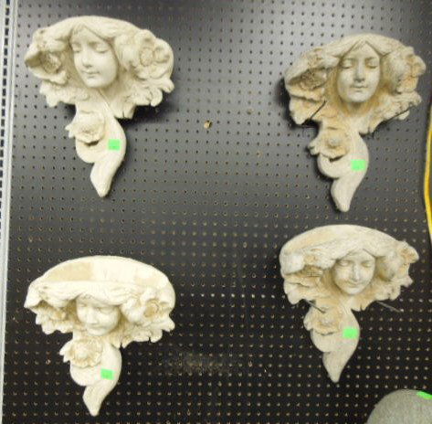 Concrete Female Head Garden Planters (1 of 4)