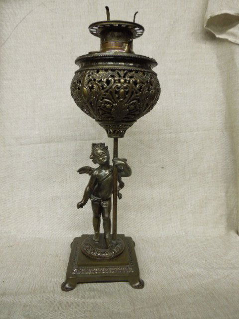 Victorian Figural Cast Metal Parlor Lamp (1 of 7)