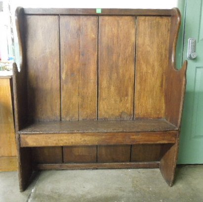 Rare American Raked-Back Pine Settle (1 of 8)