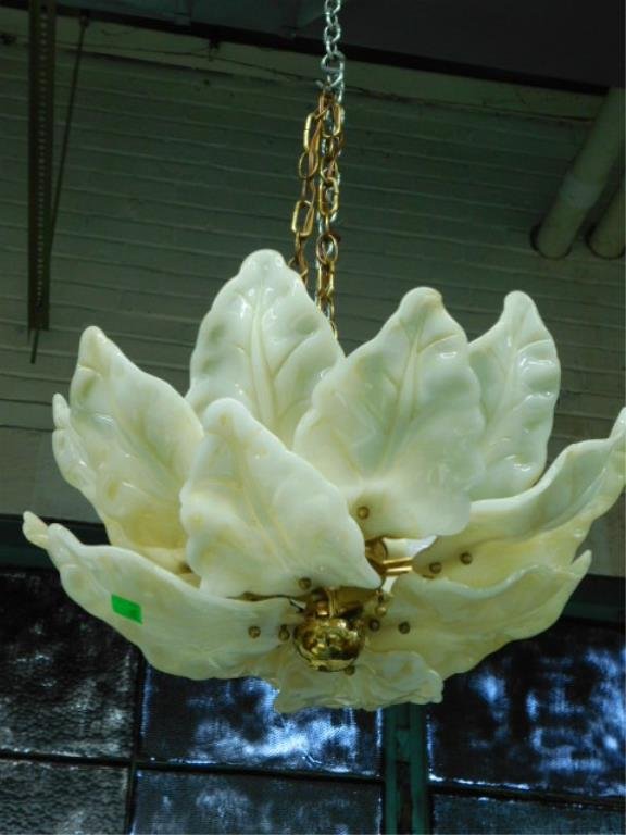 Camer Glass Leaf Pattern Chandelier (1 of 2)