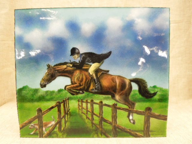 Signed Enamel On Copper Panel (1 of 4)