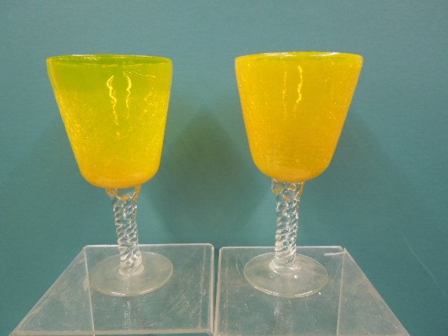 Blenko Glass Co. #489 Air Twist Goblets (1 of 4)