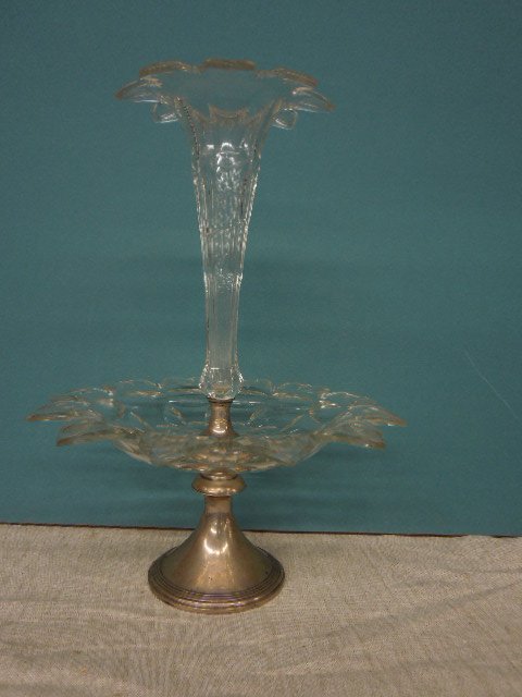 19th C. Dutch Silver Crystal Epergne (1 of 5)