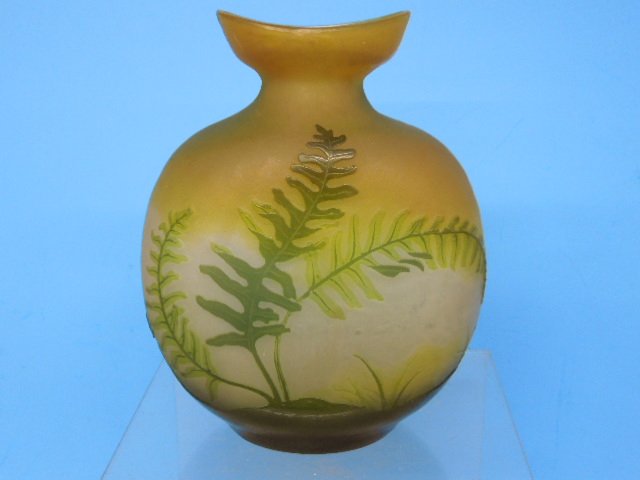 Galle Cameo Glass Pillow Form Vase (1 of 5)