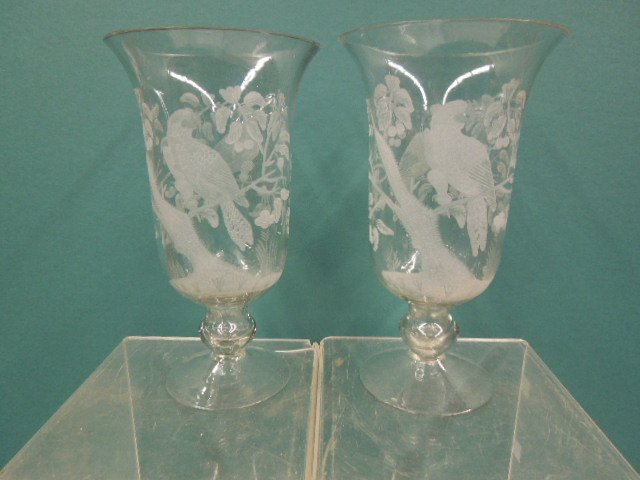 Antique Glass Hurricane Candle Holders (1 of 5)