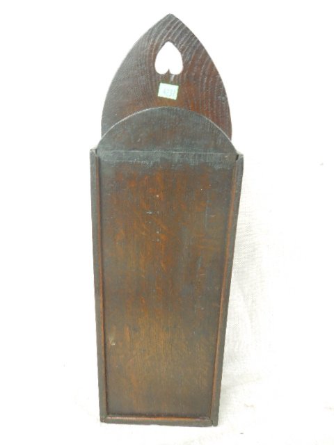 19th C. Oak Hanging Candle Box (1 of 3)