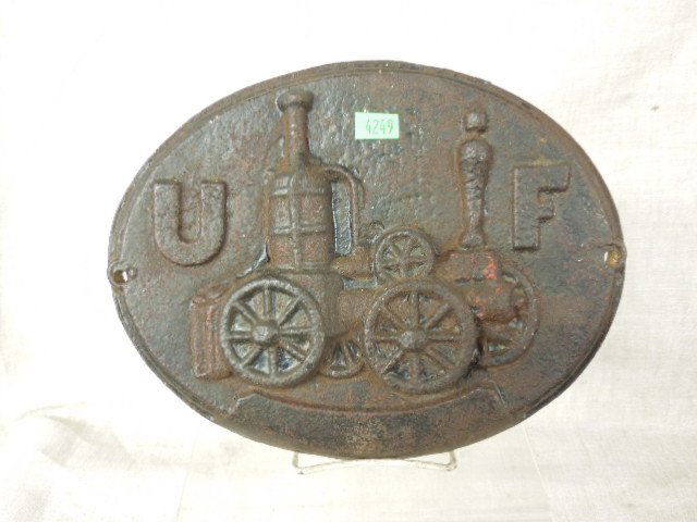 Vintage Cast Iron United Fireman Insurance Plaque