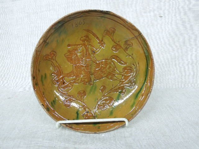 19th c. Sgraffito Redware Plate (1 of 5)