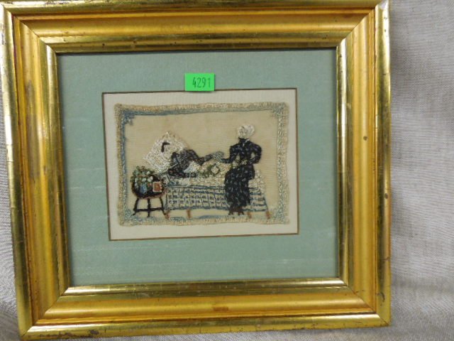 Framed 19th C. Work Panel (1 of 3)