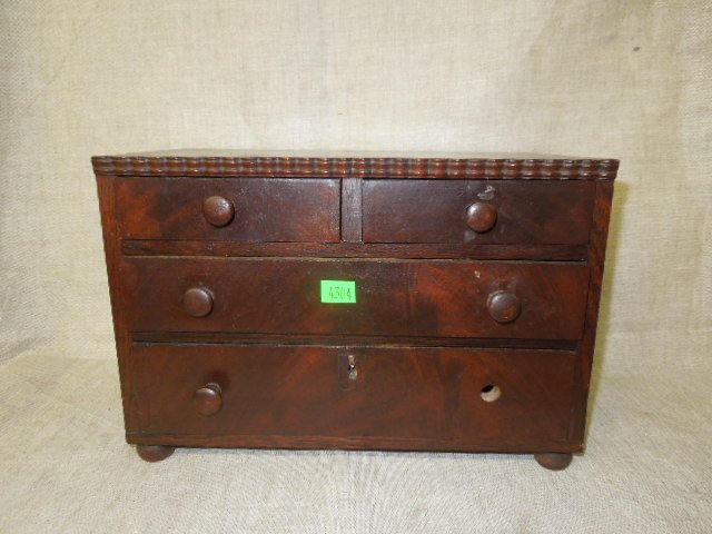 19th C. Mahogany Miniature Chest of Drawers (1 of 7)