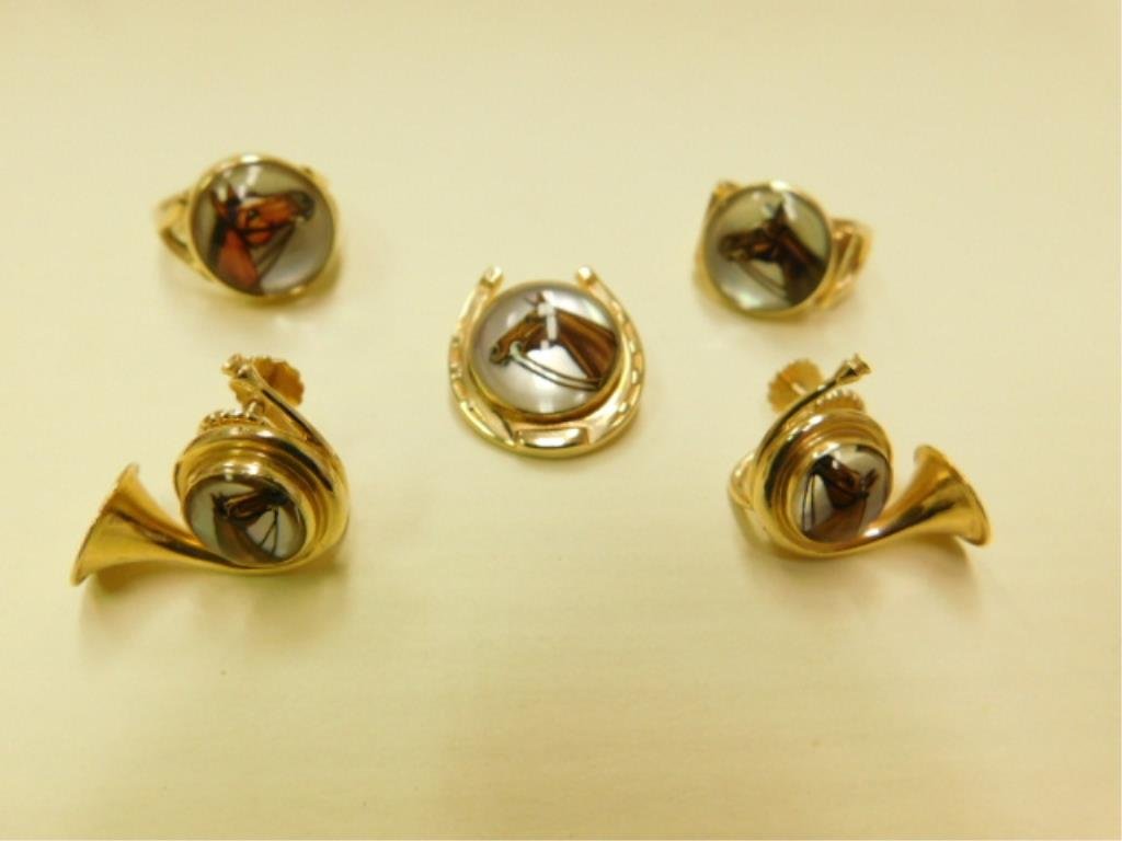 14k YG Suite of Horse Jewelry (1 of 2)