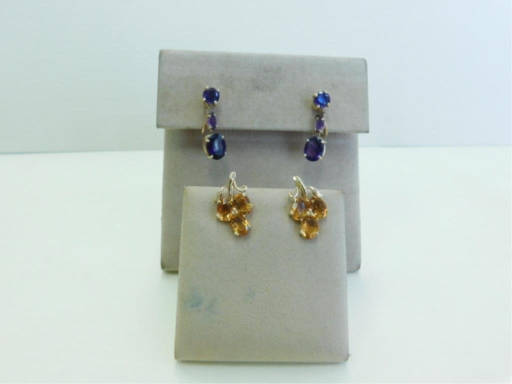2 Pr. 14k YG Gemstone Earrings (1 of 2)