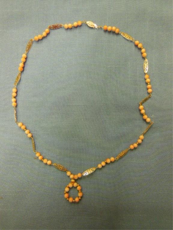 14k Infinity Coral Bead Necklace (1 of 3)