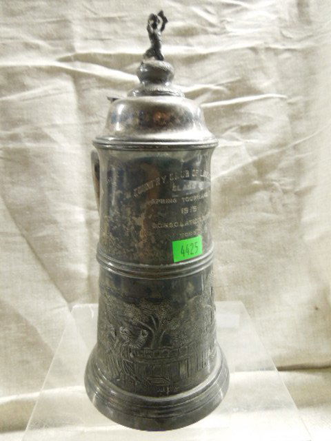 1915 Silverplated Golf Trophy Stein (1 of 7)