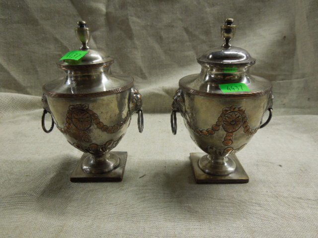 19th C. English Silverplated Tea Caddies (1 of 5)
