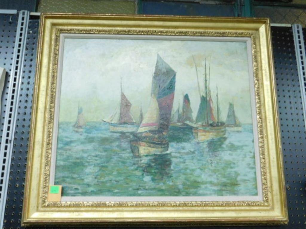 P. King, o/m, "Fishing Boats" (1 of 2)