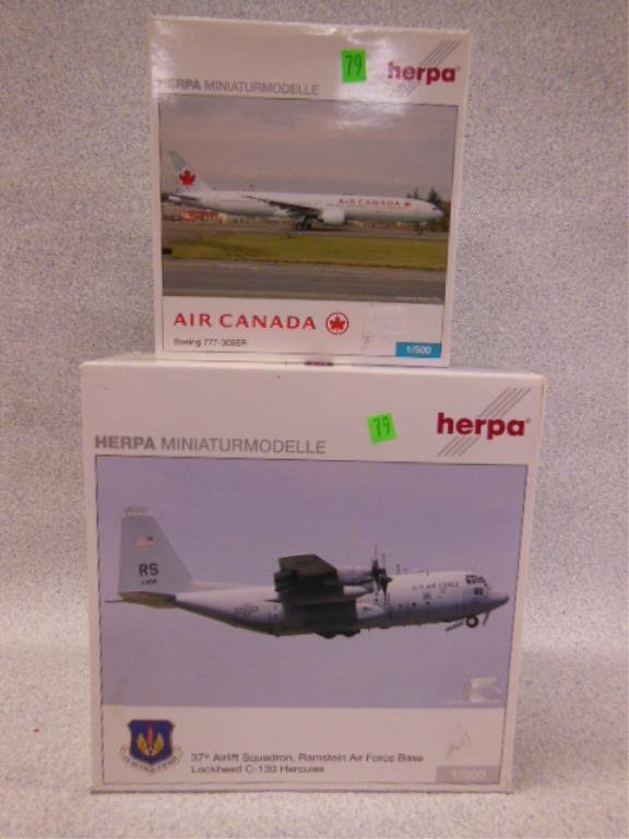 2 Herpa Miniature plane models (1 of 3)