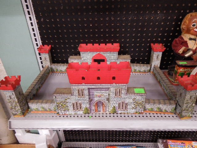 Vintage tin castle play piece (1 of 3)