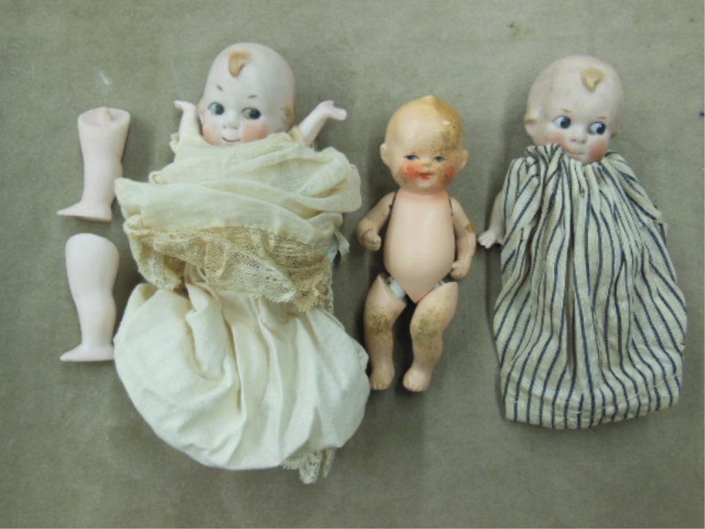 2 Vintage all bisque, googly eye type Kewpie dolls, (1) (1 of 5)