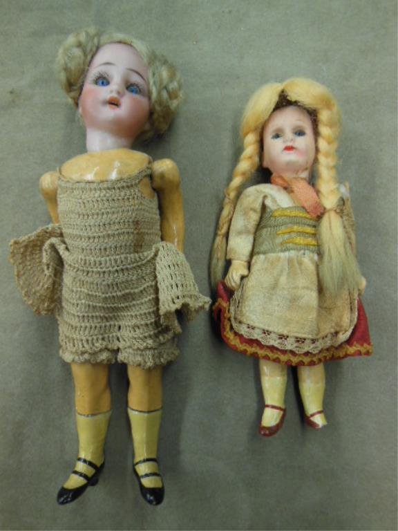 2 Vintage German small bisque head dolls, Dutch Girls (1 of 6)