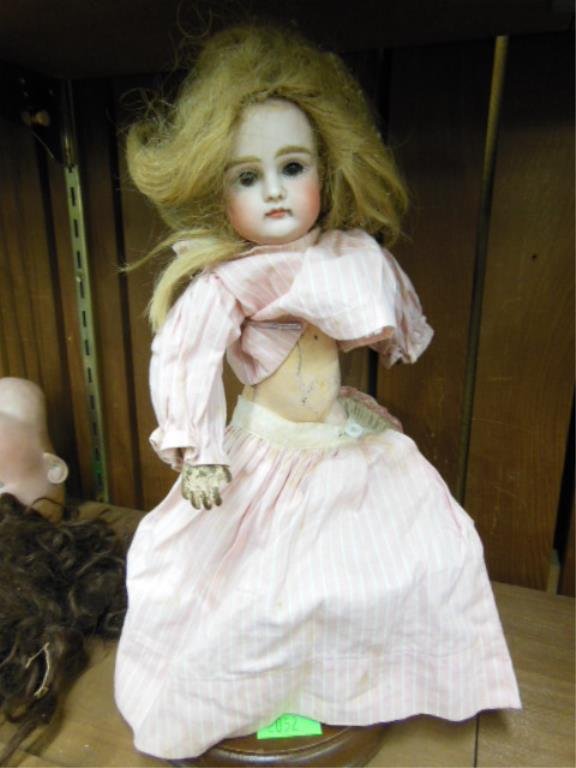 Vintage bisque head doll, unmarked, 5 (incised on back (1 of 4)